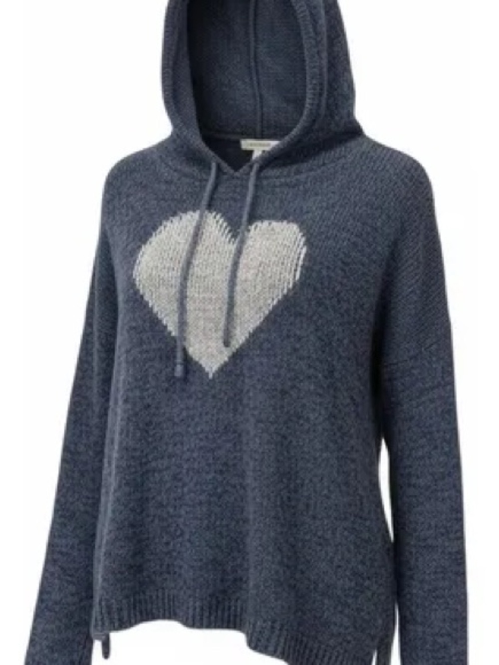 Abercrombie & Fitch Blue and Gray Knit Hoodie Sweater